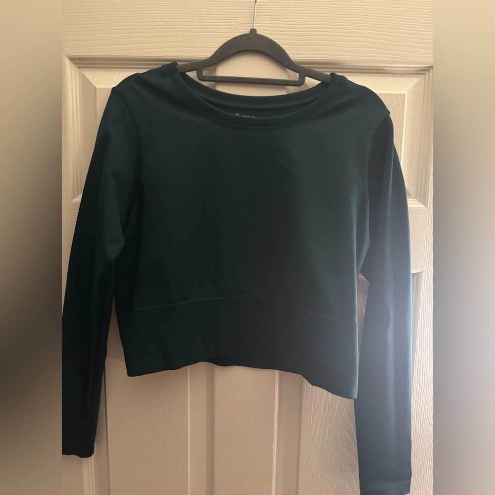 Aerie Green Cropped Shirt